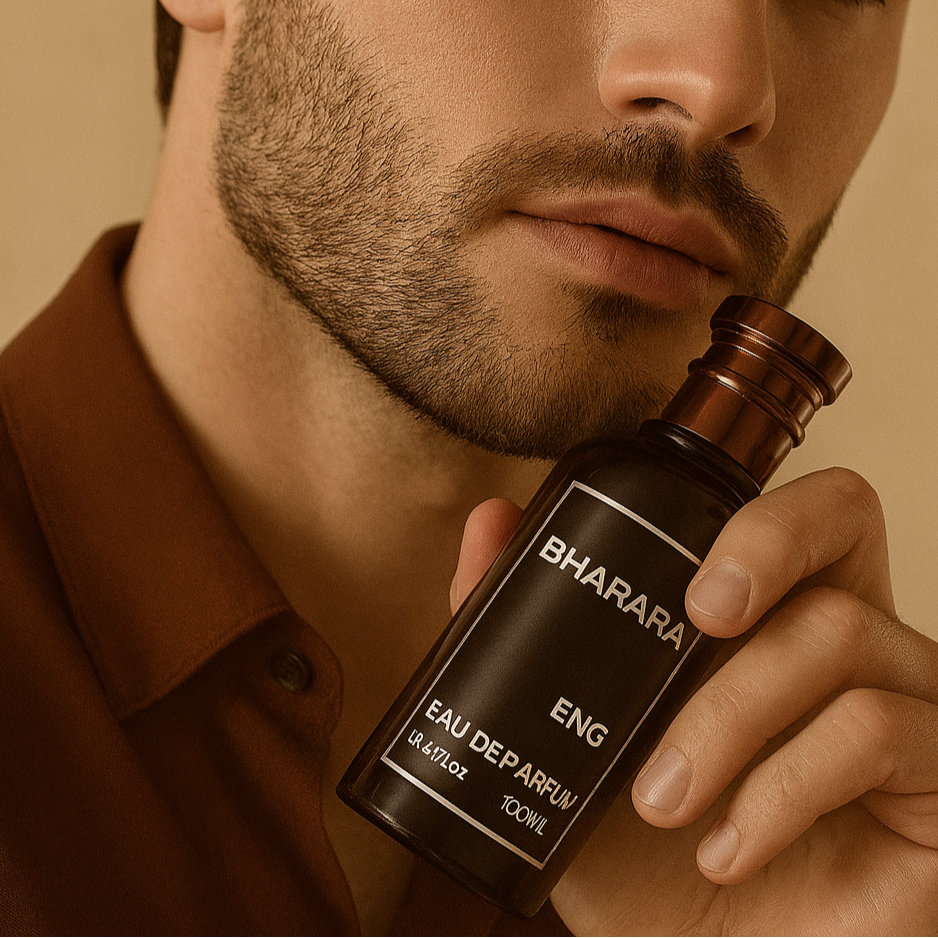Confident man holding Bharara King Prestige EDP, expressing sophistication and timeless masculinity

