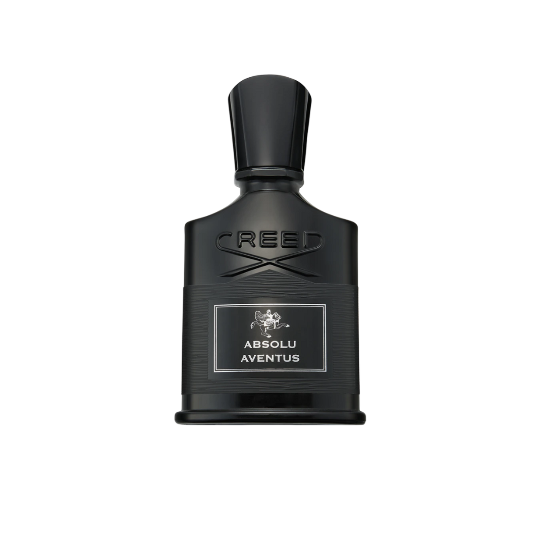 Elegant matte black bottle of Creed Absolu Aventus EDP 75 ml, a limited-edition men’s fragrance blending grapefruit, bergamot, ginger, and patchouli for a bold and sophisticated scent.