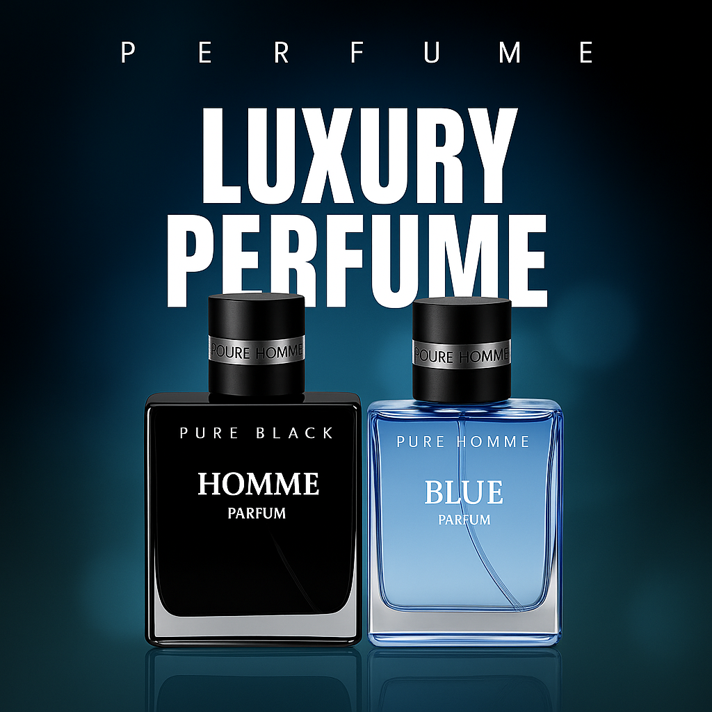 Fragrance Emporium’s Dark Sea fragrance set presented as luxury perfume for men, emphasizing bold elegance and high-end appeal

