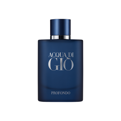 Acqua Di Giò Profondo Eau de Parfum 100ml bottle by Fragrance Emporium on a clean white background, highlighting its deep blue marine design

