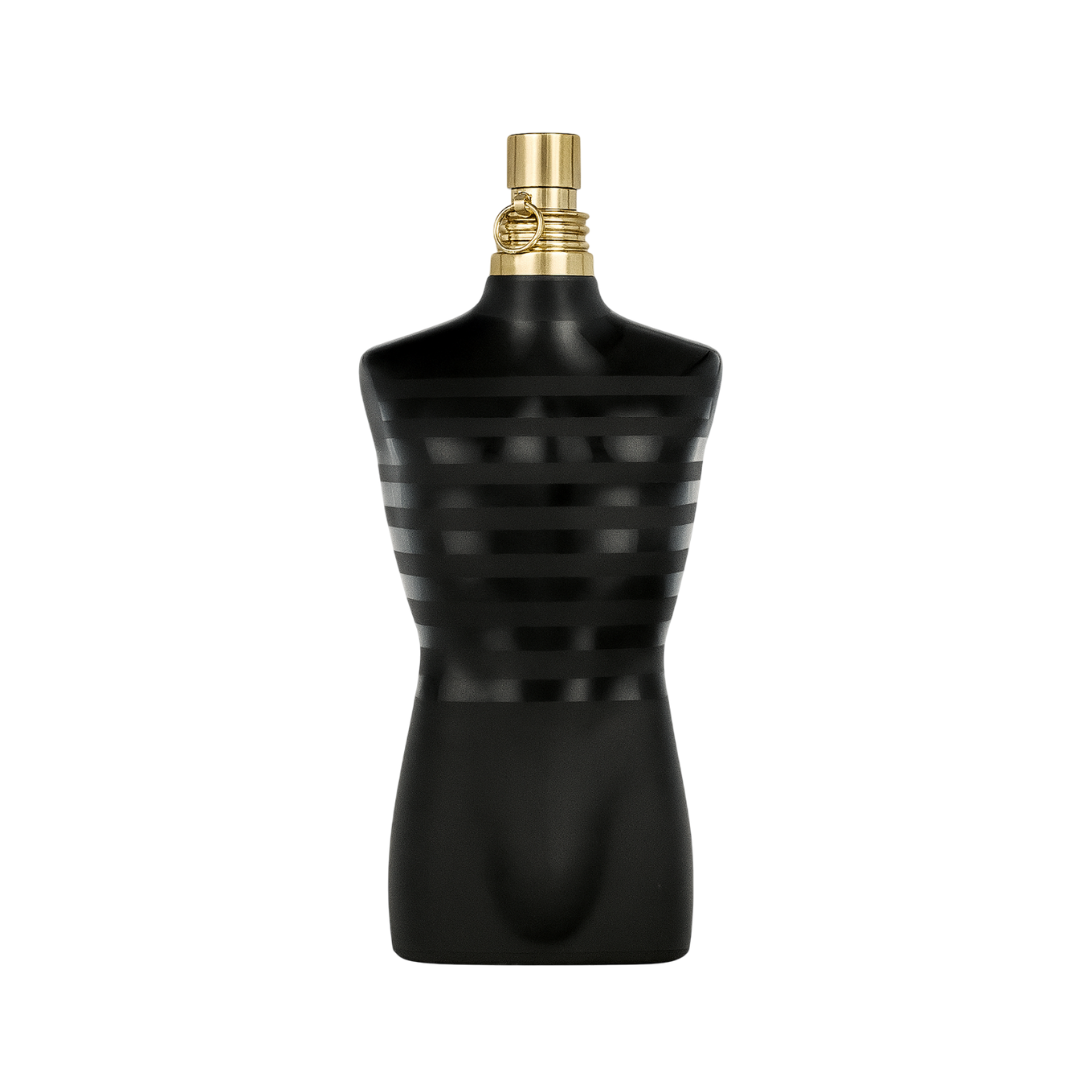 Dark Dominion Eau de Parfum by Fragrance Emporium – sculpted black bottle design with gold cap, inspired by legendary strength and elegance.

