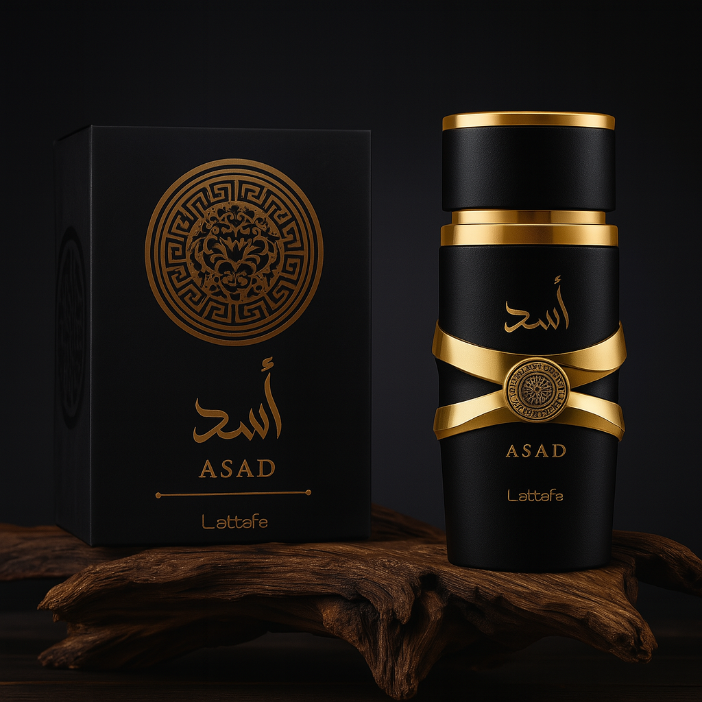 Dark ambient display of Imperial Night EDP bottle with oud wood elements – representing depth and tradition in modern perfume design.

