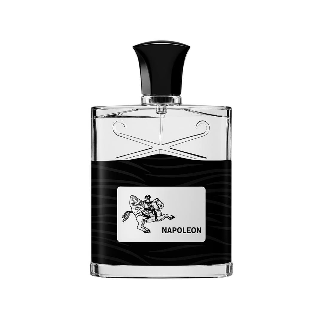 Imperial Ride Napoleon Edition EDT by Fragrance Emporium displayed on a white background, highlighting sleek black bottle design

