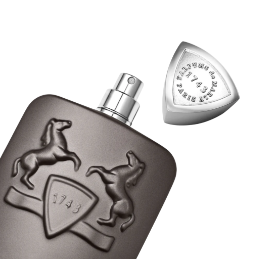 Fragrance Emporium – Parfums de Marly Pegasus Exclusif Eau de Parfum, elegant dark bottle with cap off, premium men’s fragrance highlighting luxurious craftsmanship.
