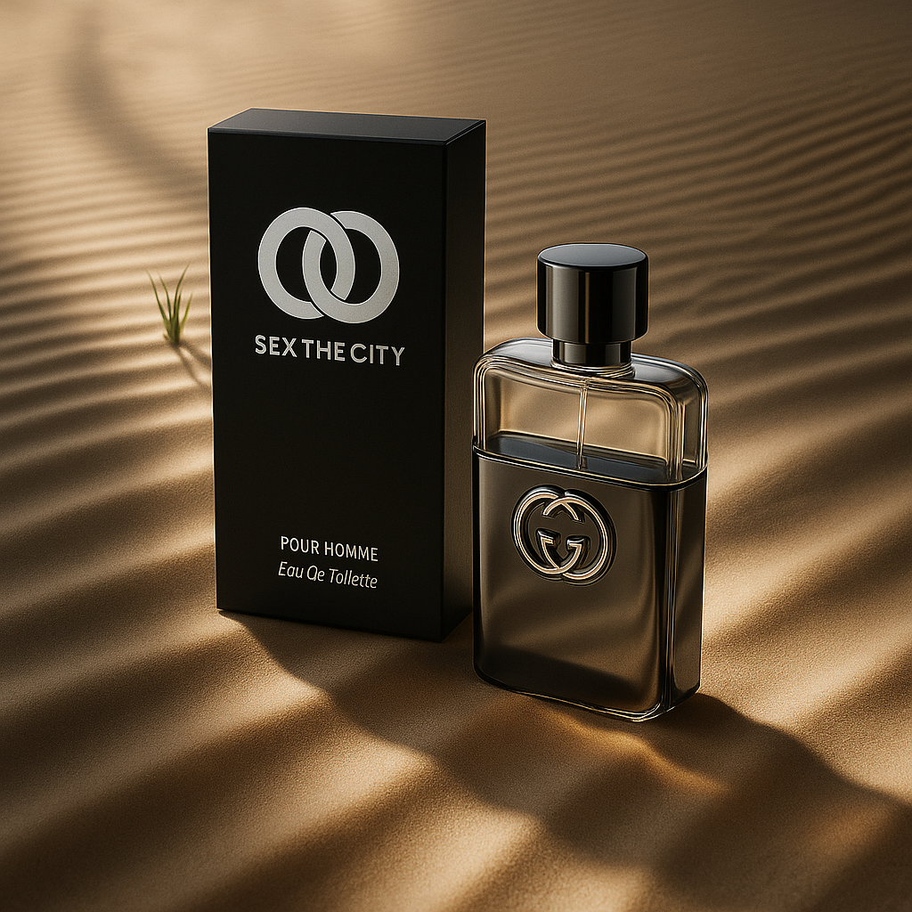 Silken Bond The City Connection EDT bottle by Fragrance Emporium against a glowing gold backdrop, representing power and urban charm

