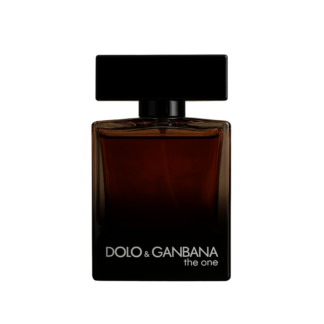 The One Noir Eau de Parfum by Fragrance Emporium in a sleek amber-black glass bottle – bold, unisex scent blending woody and fruity notes.


