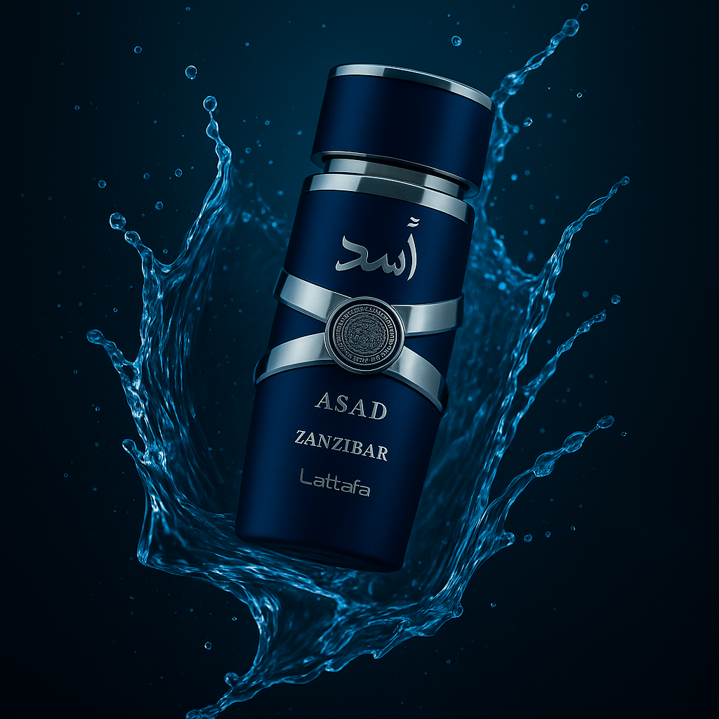 Bold neon blue ad highlighting Imperial Night Bold Oud – luxury unisex fragrance by Fragrance Emporium designed to stand out.


