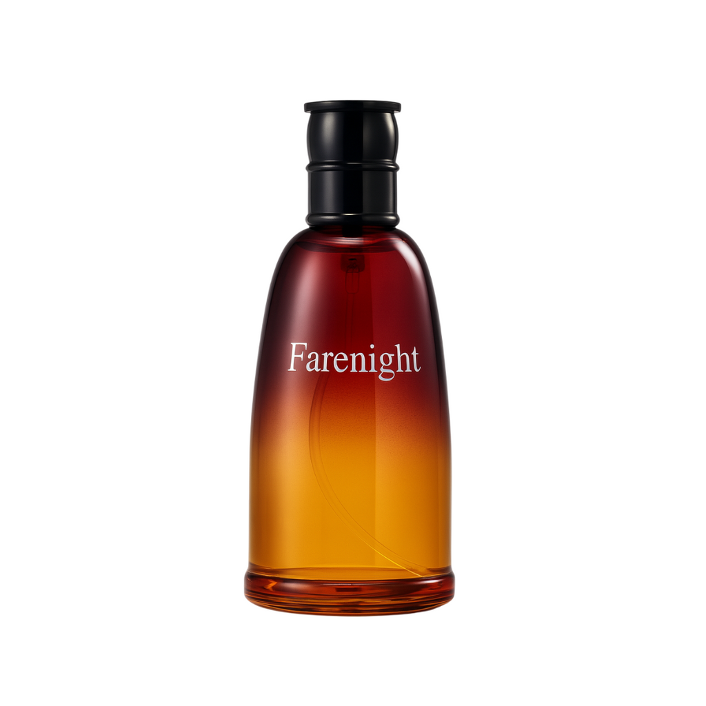 Minimalist front-facing image of Inferno Rouge – Wild Heat EDP, showcasing the gradient red-to-black bottle on a white background

