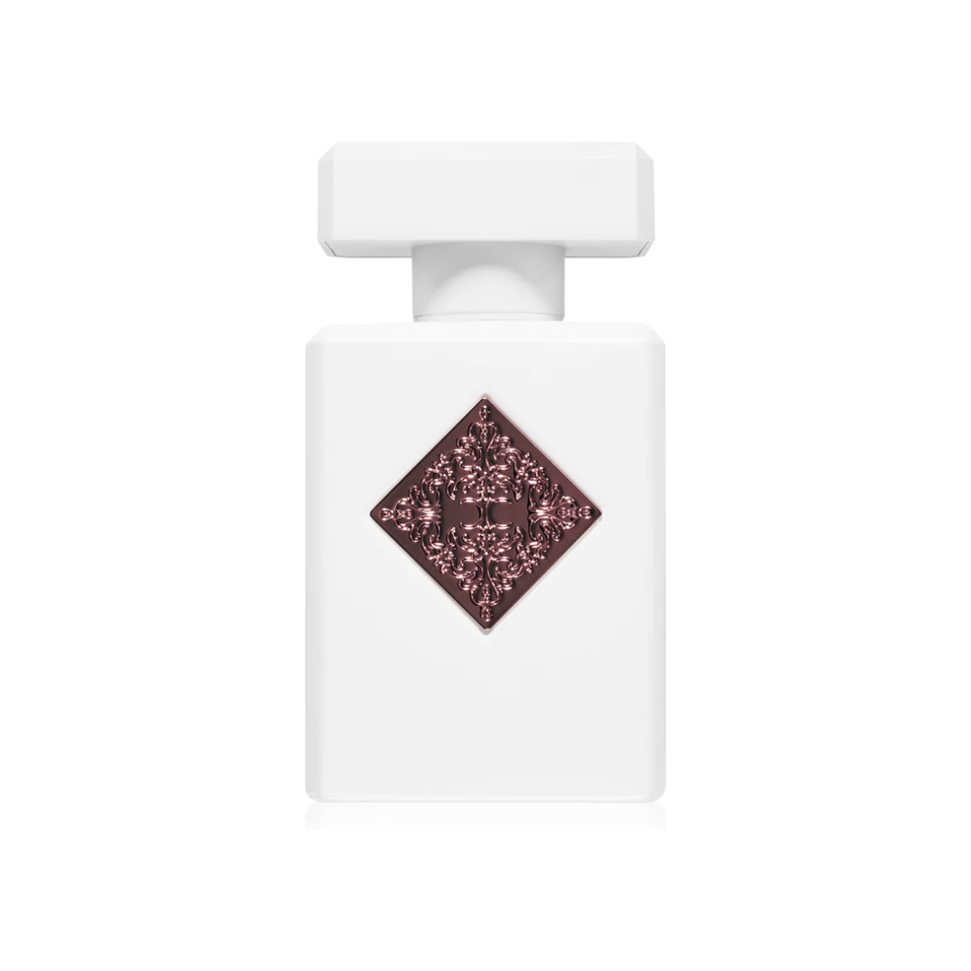 Initio Paragon Extrait 90 ml perfume bottle in matte white with burgundy label. A sophisticated unisex woody-aromatic scent blending bergamot, sage, lavender, and oud. Available at Fragrance Emporium.
