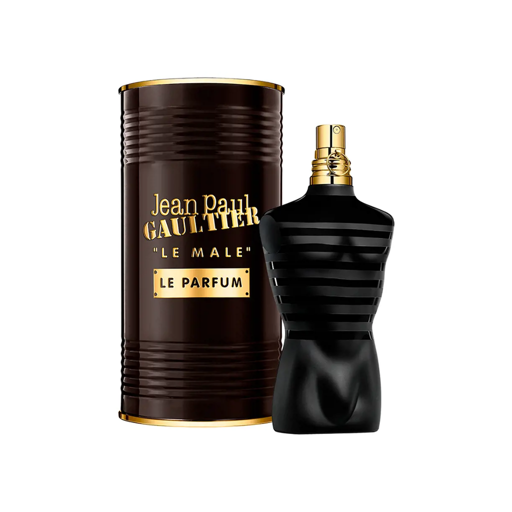 Premium display of Jean Paul Gaultier Le Male Eau de Parfum 100 ml with its elegant metallic box. This fragrance combines warm vanilla and oriental accords for an intense, unforgettable scent designed for men who lead with power and charisma.