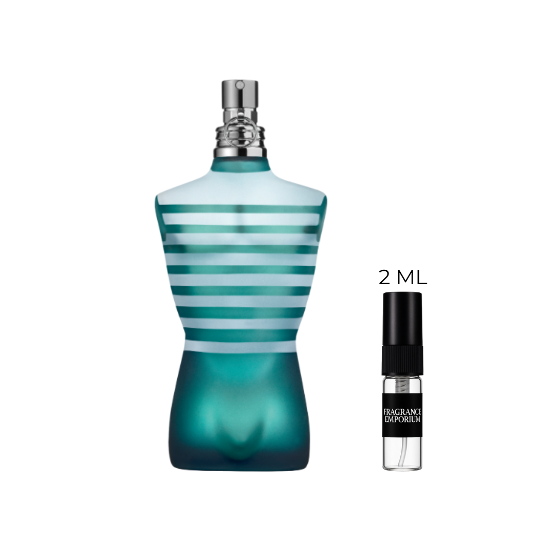 Jean Paul Gaultier Le Male EDT 2ml sample bottle for men, available at Fragrance Emporium