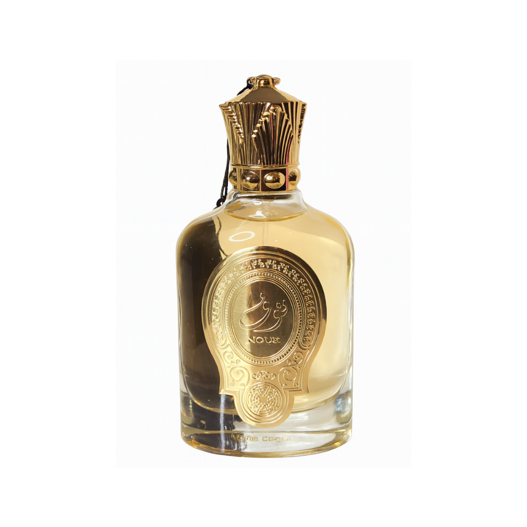 Paris Corner Nouf EDP 100ml bottle on a clean white background, featuring a golden crown cap and luxurious detailing