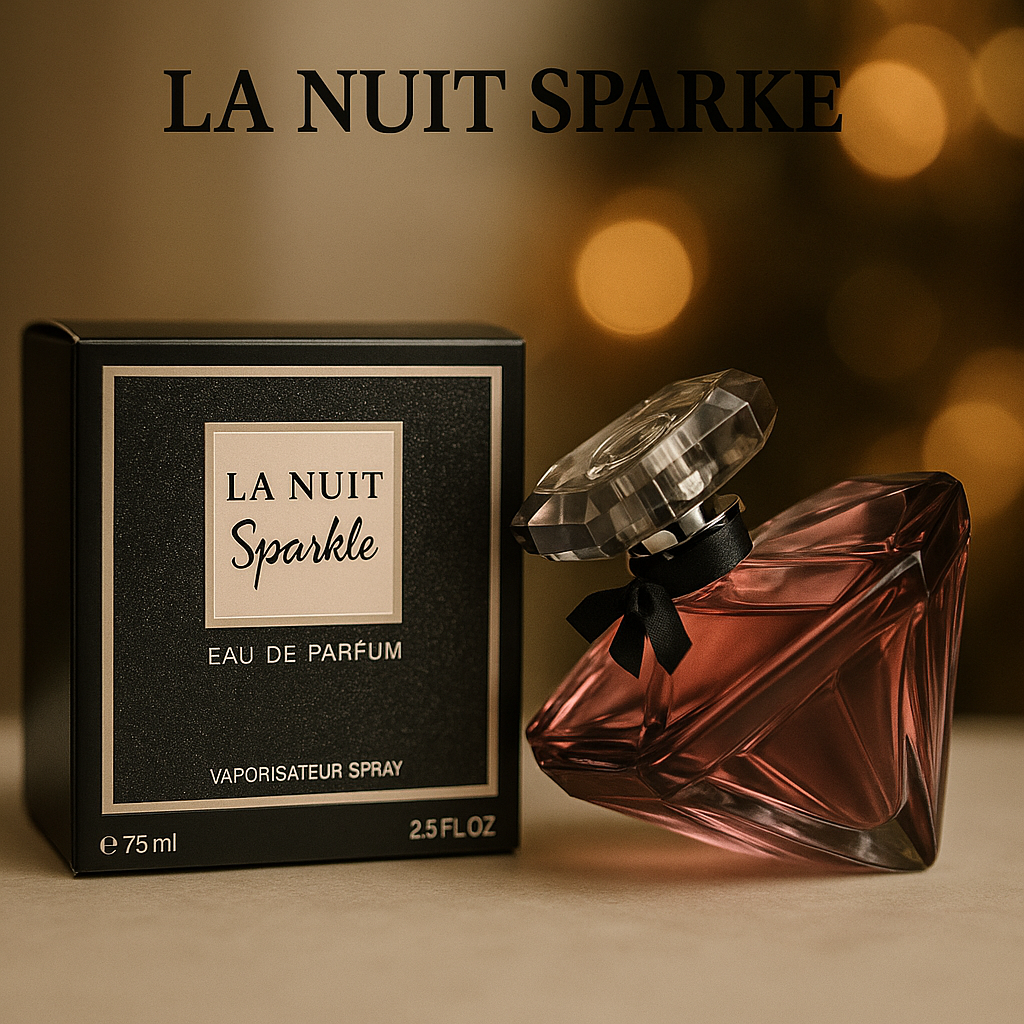 Fragrance Emporium’s Ruby Veil Night Seduction EDP bottle with packaging, styled in a dark luxurious ambiance

