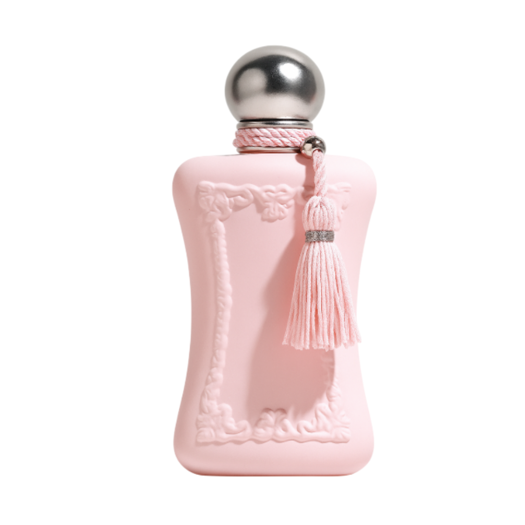 Blush Enchanté Eau de Parfum by Fragrance Emporium in soft pink sculpted bottle – romantic and feminine floral-fruity fragrance.

