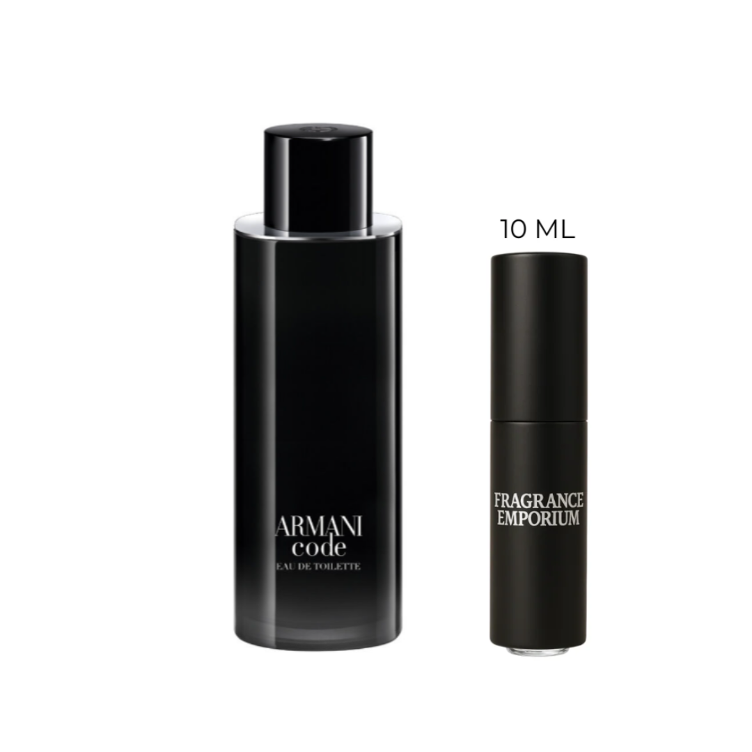 Armani Code EDT bottle with premium decant samples – authentic Giorgio Armani fragrance from Fragrance Emporium