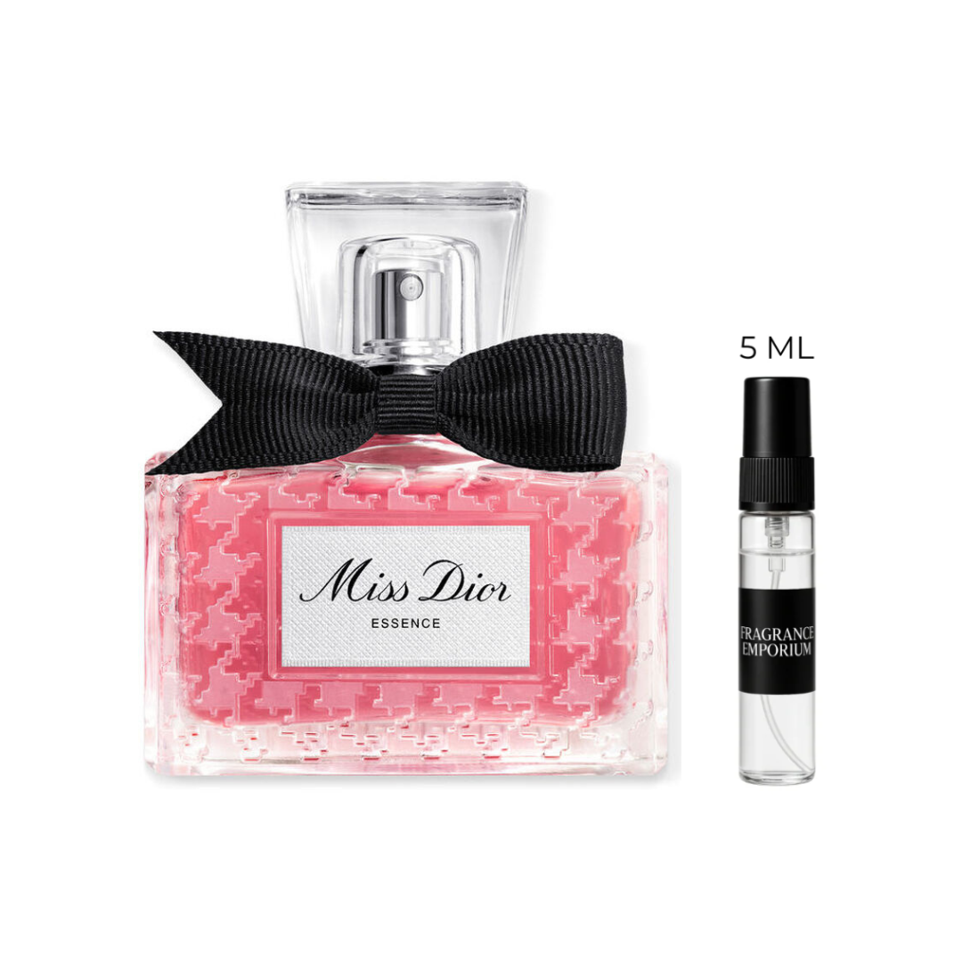 Miss Dior Essence de Parfum 2ml decant beside original bottle – Fragrance Emporium fragrance sample for women