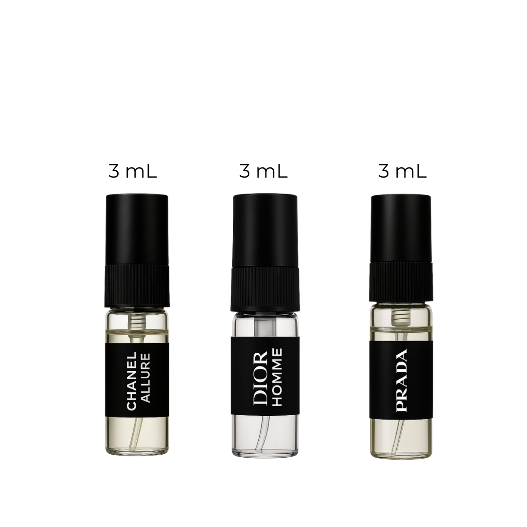 Modern Gentleman Trio fragrance samples 2ml to 10ml decants – Fragrance Emporium premium men’s fragrance discovery set