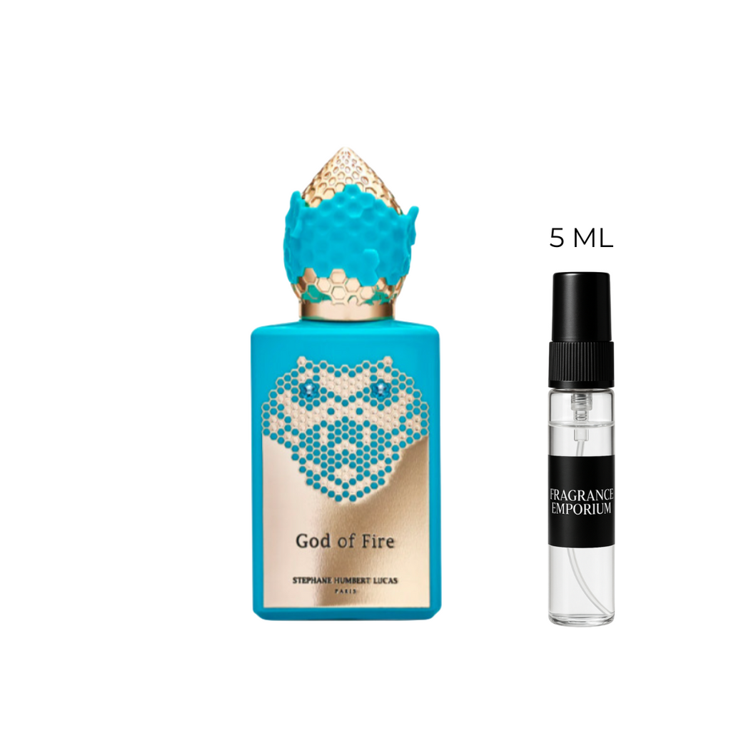 Stéphane Humbert Lucas God of Fire perfume with decant spray – luxurious unisex fruity fragrance