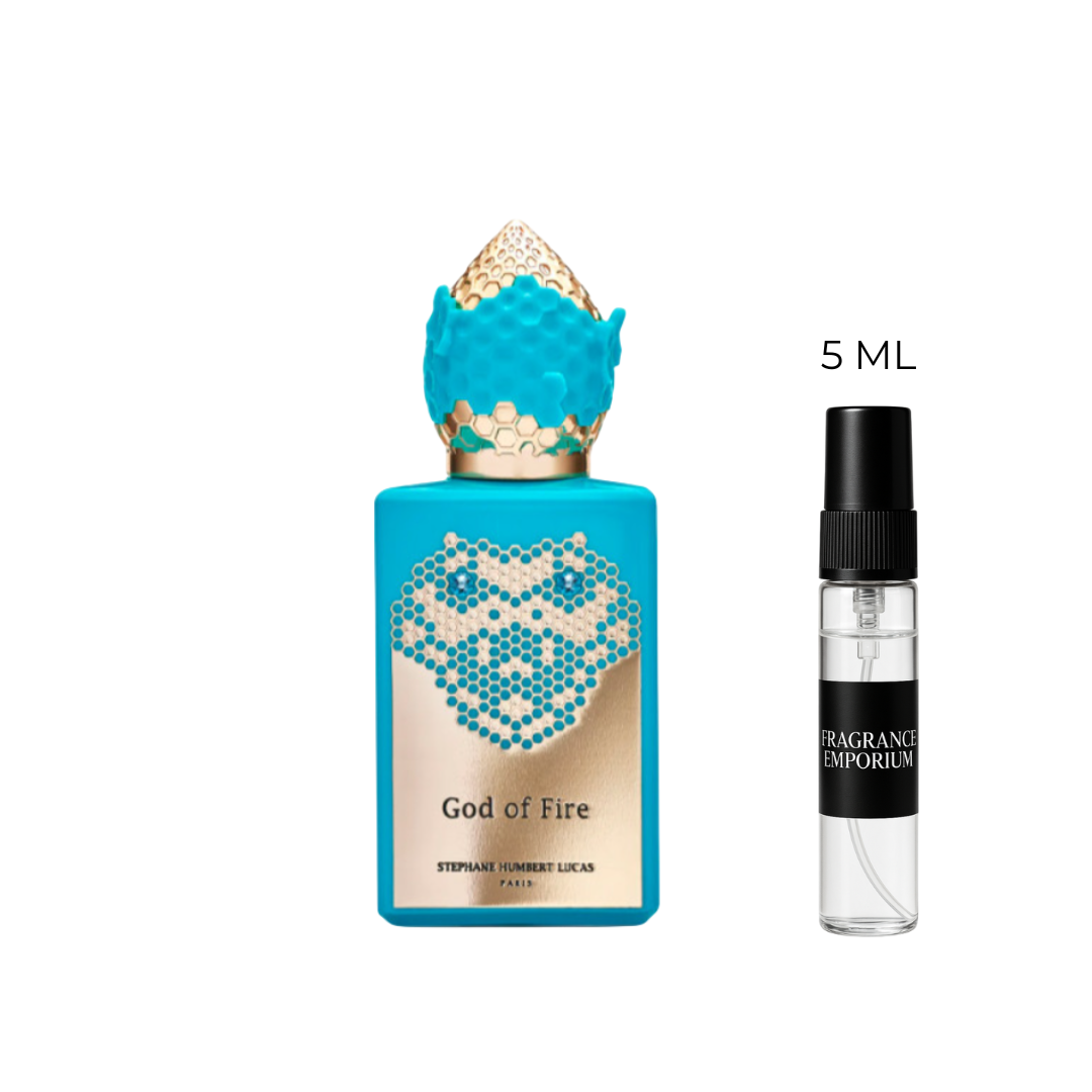 Stéphane Humbert Lucas God of Fire perfume with decant spray – luxurious unisex fruity fragrance