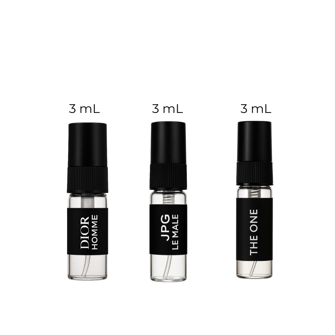 Timeless Seduction Discovery Trio men’s fragrance decants 2ml to 10ml – Fragrance Emporium authentic perfume discovery set