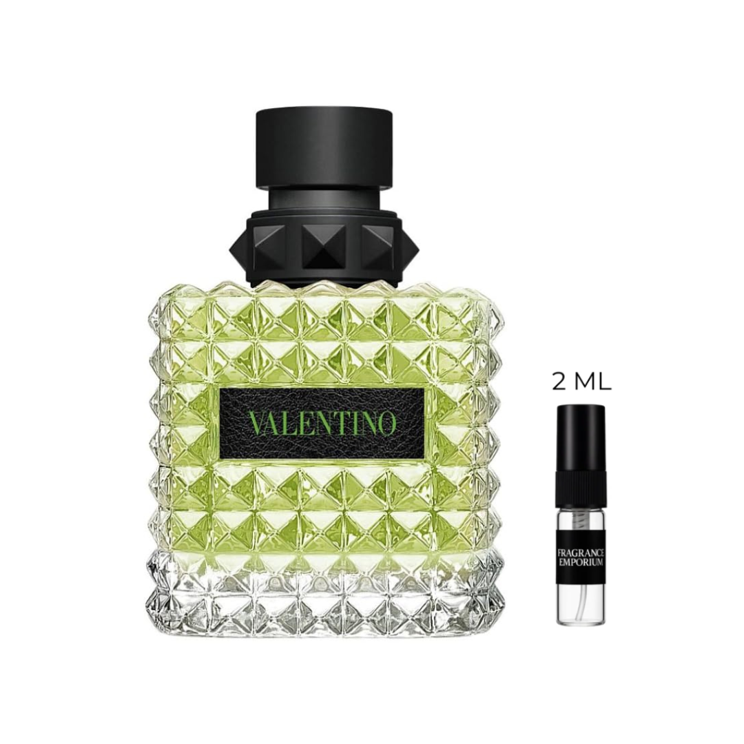 Valentino Born in Roma Green Stravaganza Eau de Parfum 2ml sample – luxury women’s fragrance decant with jasmine, smoky tea and vanilla – Fragrance Emporium