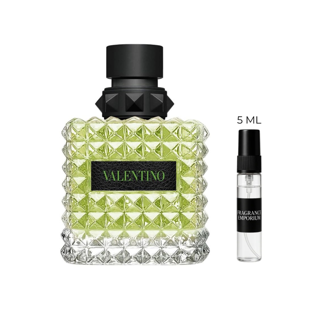 Valentino Born in Roma Green Stravaganza Eau de Parfum 5ml decant – niche-inspired women’s fragrance with smoky tea, jasmine and soft vanilla – Fragrance Emporium