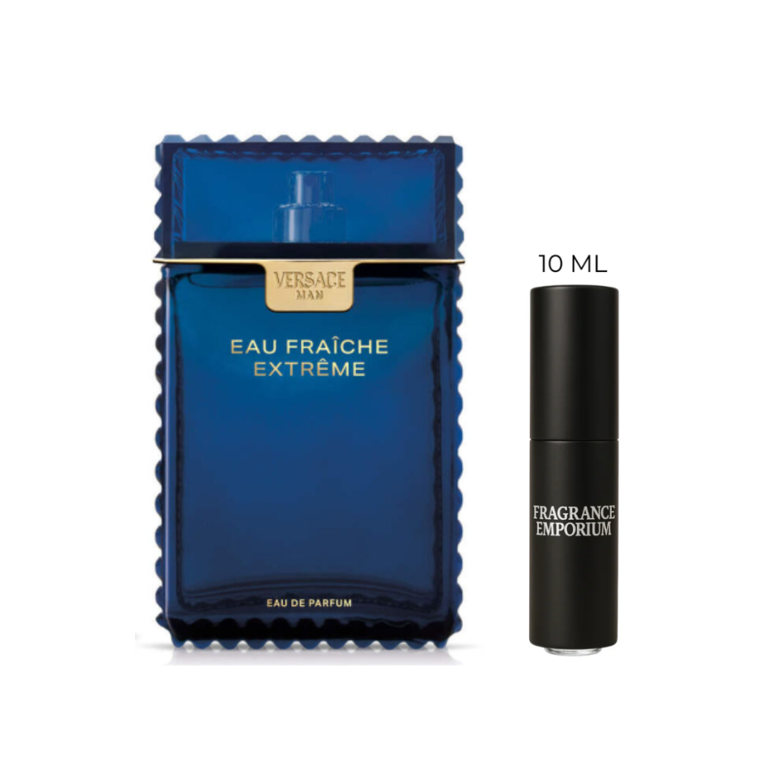 Versace Man Eau Fraîche Extreme Eau de Parfum with premium sample spray – authentic men’s fragrance